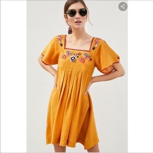 Madewell Square Neck Embroidered Babydoll Dress M